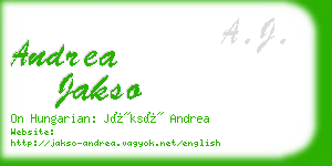 andrea jakso business card